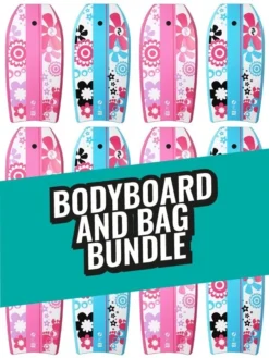 Two Bare Feet Flowers Single Bodyboard And Bag Bundle (Choice Of 33", 37", 41")