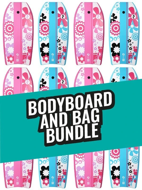 Two Bare Feet Flowers Single Bodyboard And Bag Bundle (Choice Of 33", 37", 41") 1 Two Bare Feet Flowers Single Bodyboard And Bag Bundle (Choice Of 33", 37", 41")