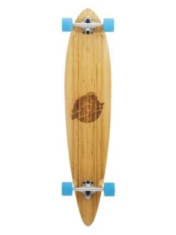 Two Bare Feet "The Chuck" 44in Bamboo Series Longboard Skateboard Complete (Blue Wheels)