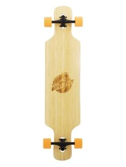 Two Bare Feet "The Parker" 42.5in Bamboo Series Longboard Skateboard Complete (Orange Wheels)
