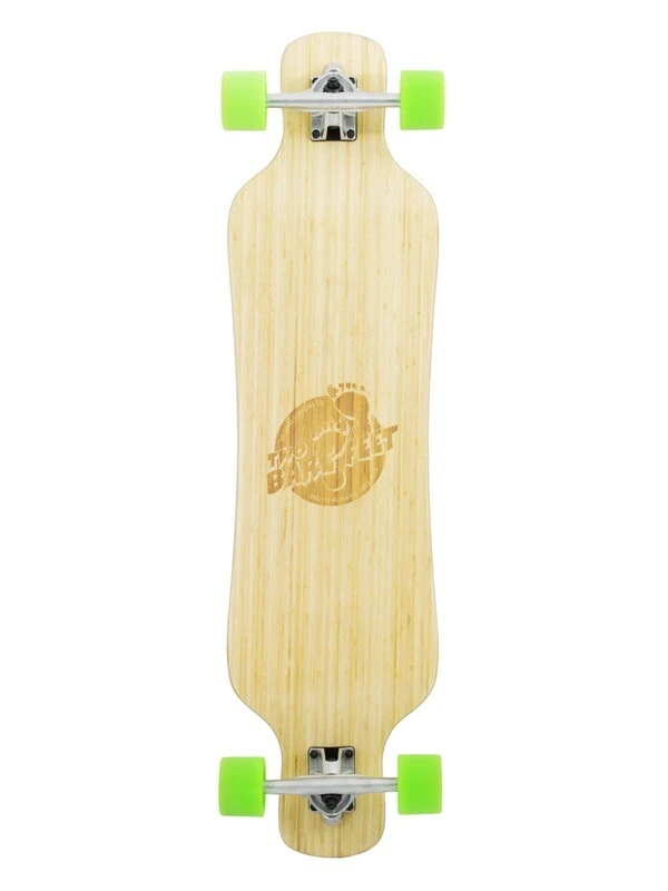 Two Bare Feet "The Larry" 39in Bamboo Series Longboard Skateboard Complete (Green Wheels) 1 Two Bare Feet "The Larry" 39in Bamboo Series Longboard Skateboard Complete (Green Wheels)