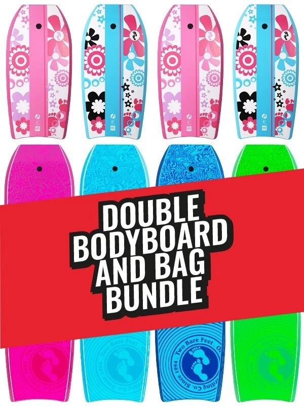 Two Bare Feet Flowers Double Bodyboard And Bag Bundle (Choice Of 33", 37", 41") 1 Two Bare Feet Flowers Double Bodyboard And Bag Bundle (Choice Of 33", 37", 41")