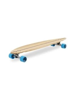Two Bare Feet "The Chuck" 44in Bamboo Series Longboard Skateboard Complete (Blue Wheels) -Surfboards Sales 4 001 the chuck diagonal 1 1
