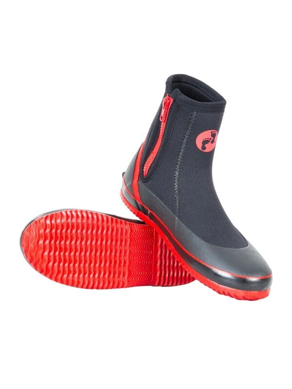 Two Bare Feet 5mm Neoprene Zipped Wetsuit Boots (Red) 2 Two Bare Feet 5mm Neoprene Zipped Wetsuit Boots (Red) - Image 2