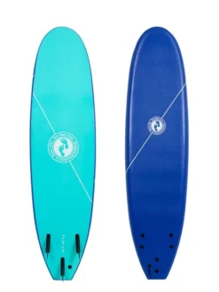 Two Bare Feet Foamy Surfboard & Boardbag Package (6ft, 7ft, 8ft) -Surfboards Sales 7ft blue