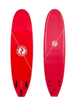 Two Bare Feet Foamy Surfboard & Boardbag Package (6ft, 7ft, 8ft) -Surfboards Sales 7ft red