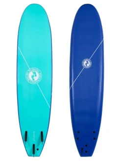 Two Bare Feet Foamy Surfboard & Boardbag Package (6ft, 7ft, 8ft) -Surfboards Sales 8ft blue