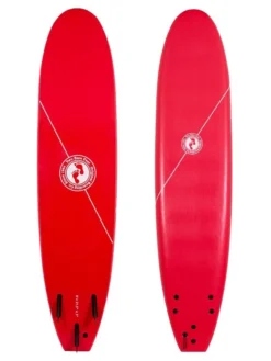 Two Bare Feet Foamy Surfboard & Boardbag Package (6ft, 7ft, 8ft) -Surfboards Sales 8ft red