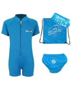 Premier Baby Swim Kit - Classic Wetsuit + Swim Nappy + Towel + Bag (Aqua)