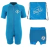 Deluxe Baby Swim Kit - Aquatica Wetsuit + Nappy Shorts + Bag (Aqua)
