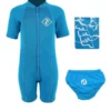 Deluxe Baby Swim Kit - Aquatica Wetsuit + Swim Nappy + Towel (Aqua)