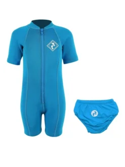 Essentials Baby Swim Kit - Aquatica Wetsuit + Swim Nappy (Aqua)