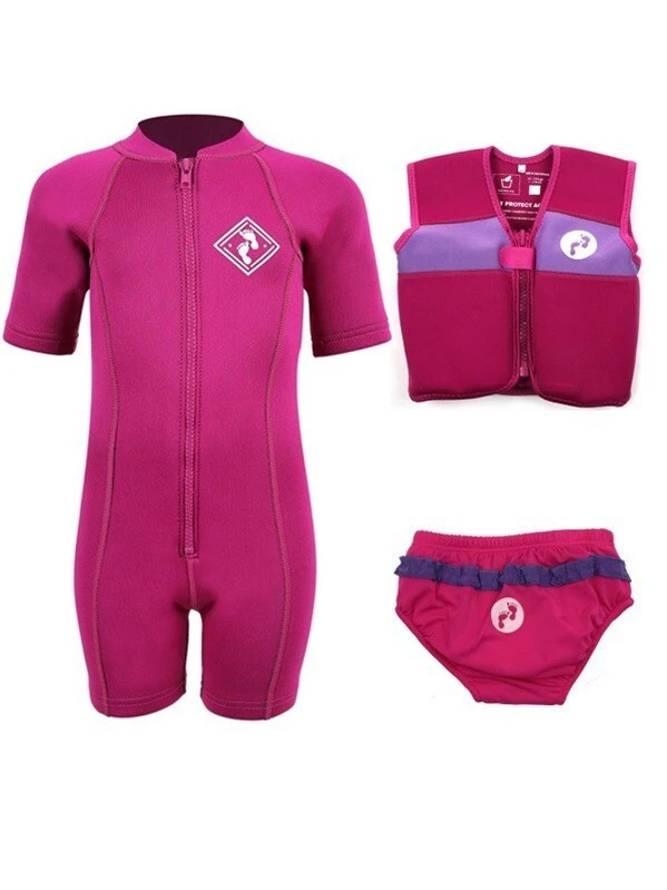 Essentials Baby Swim Kit - Aquatica Wetsuit + Swim Nappy + Swim Vest (Raspberry) 1 Essentials Baby Swim Kit - Aquatica Wetsuit + Swim Nappy + Swim Vest (Raspberry)