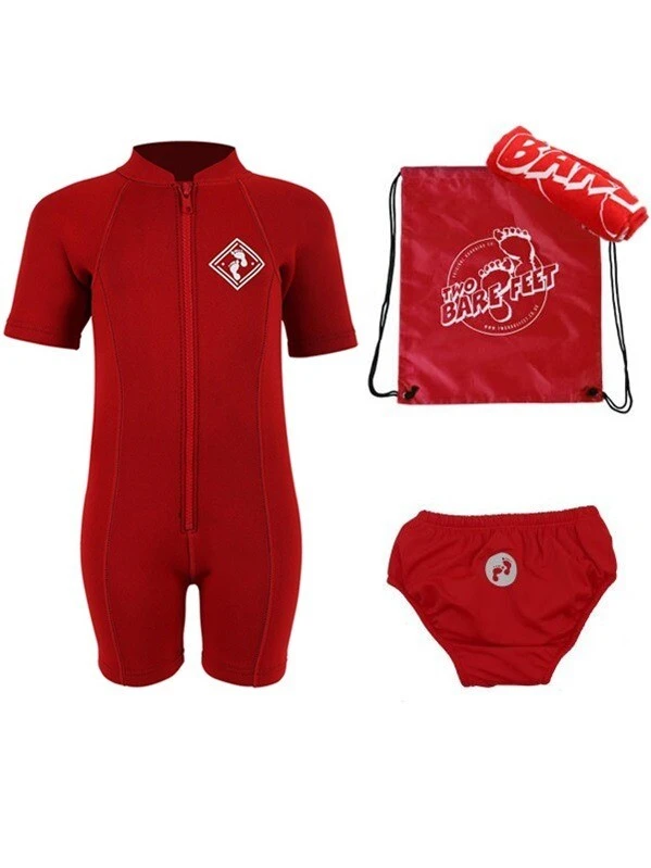 Premier Baby Swim Kit - Aquatica Wetsuit + Swim Nappy + Towel + Bag (Red) 1 Premier Baby Swim Kit - Aquatica Wetsuit + Swim Nappy + Towel + Bag (Red)