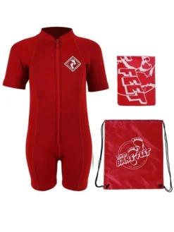 Essentials Baby Swim Kit - Aquatica Wetsuit + Towel + Bag (Red)