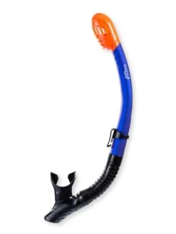 Two Bare Feet DiveSport Dry Top Silicone Snorkel (Blue/Black)