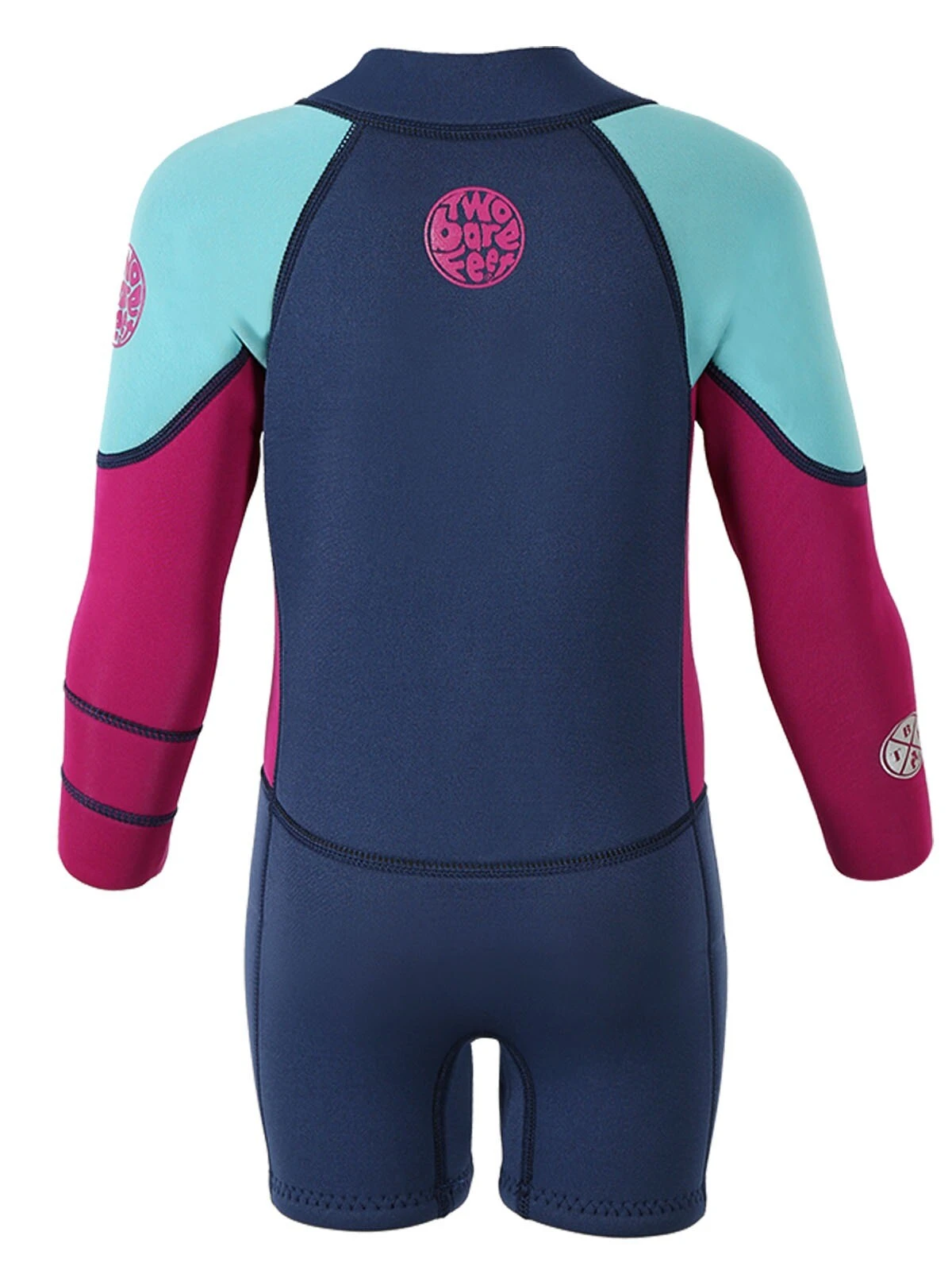Two Bare Feet Squadron Baby Spring 3/2mm Wetsuit (Sea Blue/ Raspberry/ Blue) 2 Two Bare Feet Squadron Baby Spring 3/2mm Wetsuit (Sea Blue/ Raspberry/ Blue) - Image 2