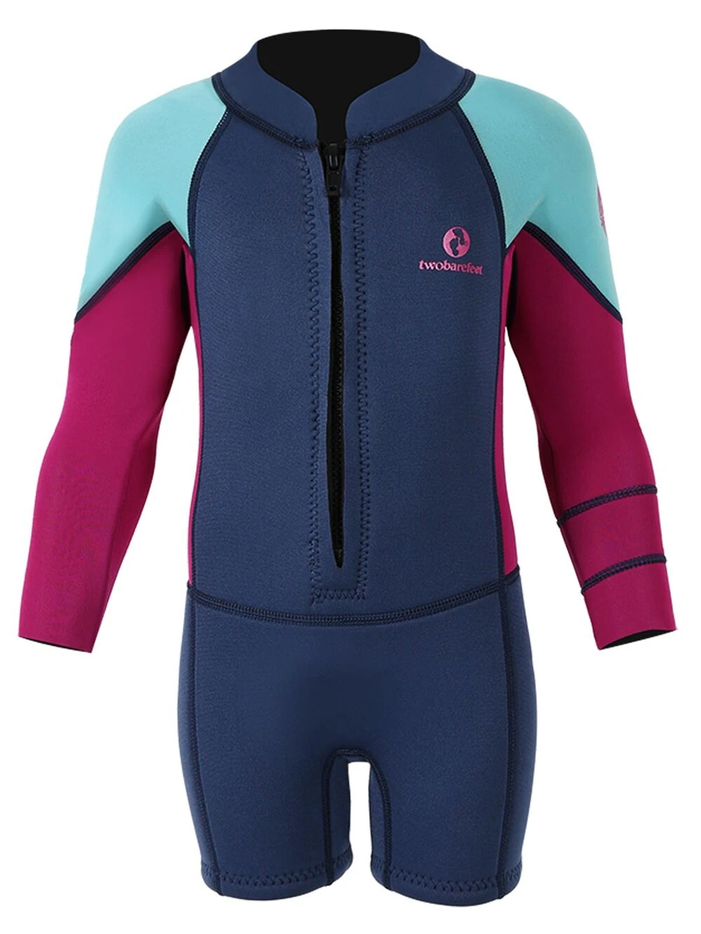 Two Bare Feet Squadron Baby Spring 3/2mm Wetsuit (Sea Blue/ Raspberry/ Blue) 1 Two Bare Feet Squadron Baby Spring 3/2mm Wetsuit (Sea Blue/ Raspberry/ Blue)