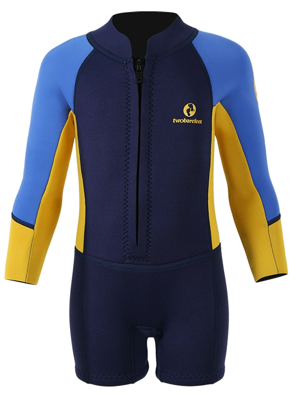Two Bare Feet Squadron Baby Spring 3/2mm Wetsuit (Blue/ Yellow/ Blue) 1 Two Bare Feet Squadron Baby Spring 3/2mm Wetsuit (Blue/ Yellow/ Blue)