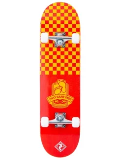 TBF Boarding Co Complete Double Kick Skateboard Checkmate (Red / Gold)