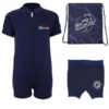 Deluxe Baby Swim Kit - Classic Wetsuit + Nappy Shorts + Bag (Blue)