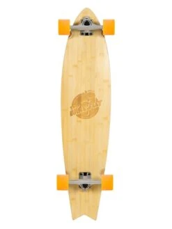 Two Bare Feet "The Deacon" 40in Bamboo Series Longboard Skateboard Complete (Orange Wheels)