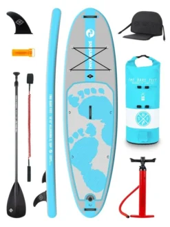 Two Bare Feet Entradia (Allround XL) 10'10" X 34" X 6" Inflatable SUP Deluxe Carbon Hybrid Pack (Aqua)