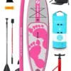 Two Bare Feet Entradia (Allround XL) 10'10" X 34" X 6" Inflatable SUP Deluxe Carbon Hybrid Pack (Pink)