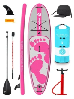 Two Bare Feet Entradia (Allround XL) 10'10" X 34" X 6" Inflatable SUP Deluxe Carbon Hybrid Pack (Pink)