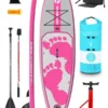Two Bare Feet Entradia (Allround) 10'6" X 34" X 4.75" Inflatable SUP Deluxe Carbon Hybrid Pack (Pink)