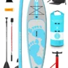 Two Bare Feet Entradia (Touring) 11'6" X 34" X 6" Inflatable SUP Deluxe Carbon Hybrid Pack (Aqua)