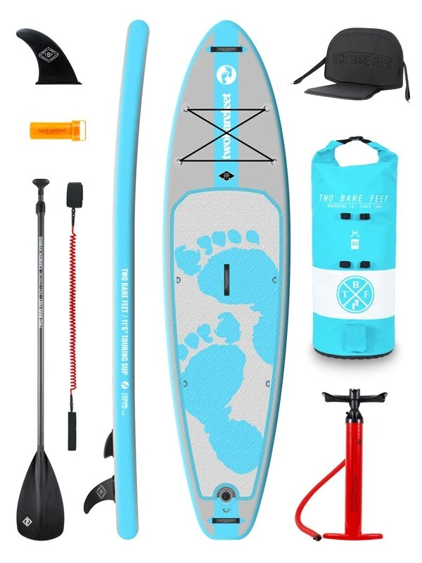 Two Bare Feet Entradia (Touring) 11'6" X 34" X 6" Inflatable SUP Deluxe Carbon Hybrid Pack (Aqua) 1 Two Bare Feet Entradia (Touring) 11'6" X 34" X 6" Inflatable SUP Deluxe Carbon Hybrid Pack (Aqua)