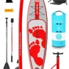 Two Bare Feet Entradia (Touring) 11'6" X 34" X 6" Inflatable SUP Deluxe Carbon Hybrid Pack (Red)