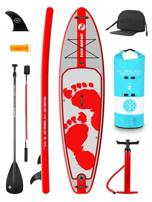 Two Bare Feet Entradia (Touring) 11'6" X 34" X 6" Inflatable SUP Deluxe Carbon Hybrid Pack (Red) 1 Two Bare Feet Entradia (Touring) 11'6" X 34" X 6" Inflatable SUP Deluxe Carbon Hybrid Pack (Red)