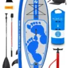 Two Bare Feet Entradia (Allround XS) 8'6" X 34" X 4.75" Inflatable Juniors SUP Deluxe Carbon Hybrid Pack (Blue)