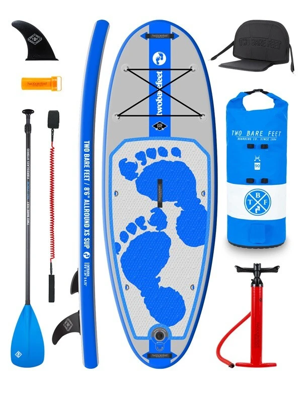 Two Bare Feet Entradia (Allround XS) 8'6" X 34" X 4.75" Inflatable Juniors SUP Deluxe Fibreglass Hybrid Pack (Blue) 1 Two Bare Feet Entradia (Allround XS) 8'6" X 34" X 4.75" Inflatable Juniors SUP Deluxe Fibreglass Hybrid Pack (Blue)
