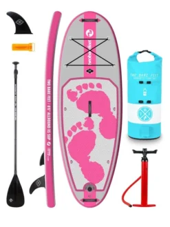 Two Bare Feet Entradia (Allround XS) 8'6" X 34" X 4.75" Inflatable Juniors SUP Starter Pack (Pink)
