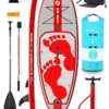 Two Bare Feet Entradia (Allround XS) 8'6" X 34" X 4.75" Inflatable Juniors SUP Deluxe Carbon Hybrid Pack (Red)