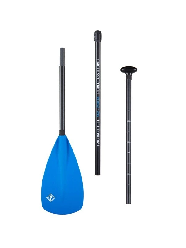 Two Bare Feet 3 Piece Fibreglass Hybrid SUP Paddle (Blue) 2 Two Bare Feet 3 Piece Fibreglass Hybrid SUP Paddle (Blue) - Image 2