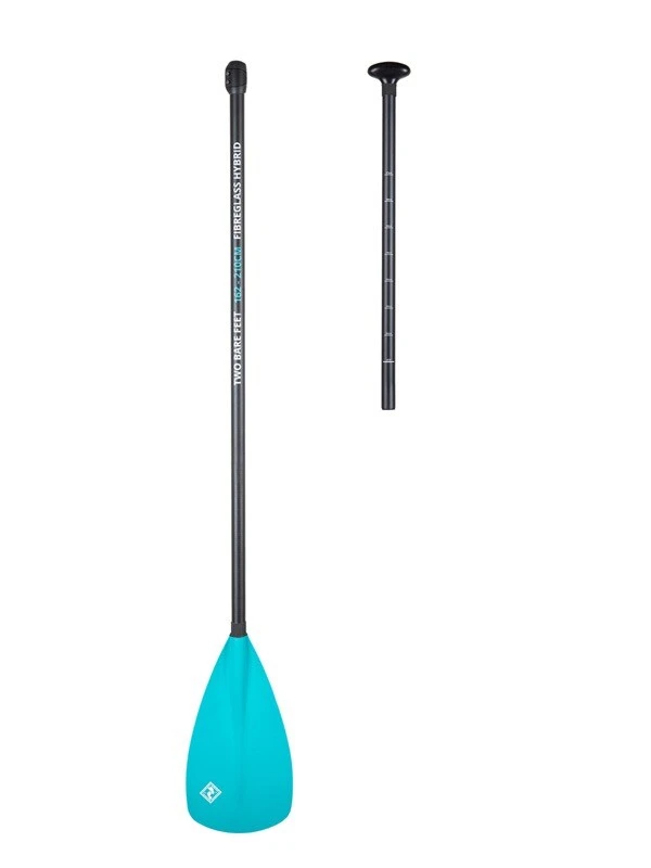 Two Bare Feet 2 Piece Fibreglass Hybrid SUP Paddle (Teal) 2 Two Bare Feet 2 Piece Fibreglass Hybrid SUP Paddle (Teal) - Image 2