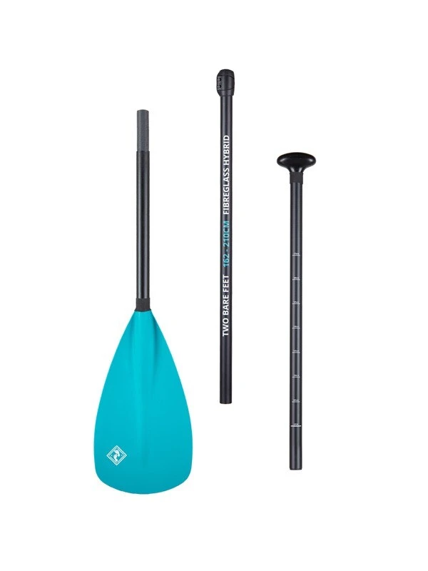 Two Bare Feet 3 Piece Fibreglass Hybrid SUP Paddle (Teal) 2 Two Bare Feet 3 Piece Fibreglass Hybrid SUP Paddle (Teal) - Image 2