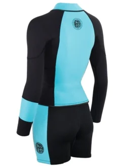 Two Bare Feet Harmony 3mm Jacket & Shorts Set (Black/Mint) -Surfboards Sales harmony jacket and shorts set black mint 4