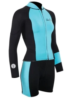 Two Bare Feet Harmony 3mm Jacket & Shorts Set (Black/Mint) -Surfboards Sales harmony jacket and shorts set black mint 8