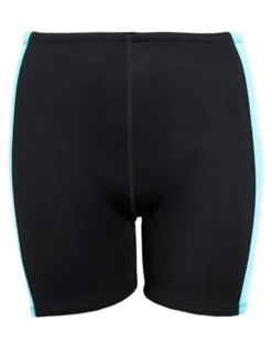 Two Bare Feet Womens Harmony 3mm Wetsuit Shorts (Black/Mint)