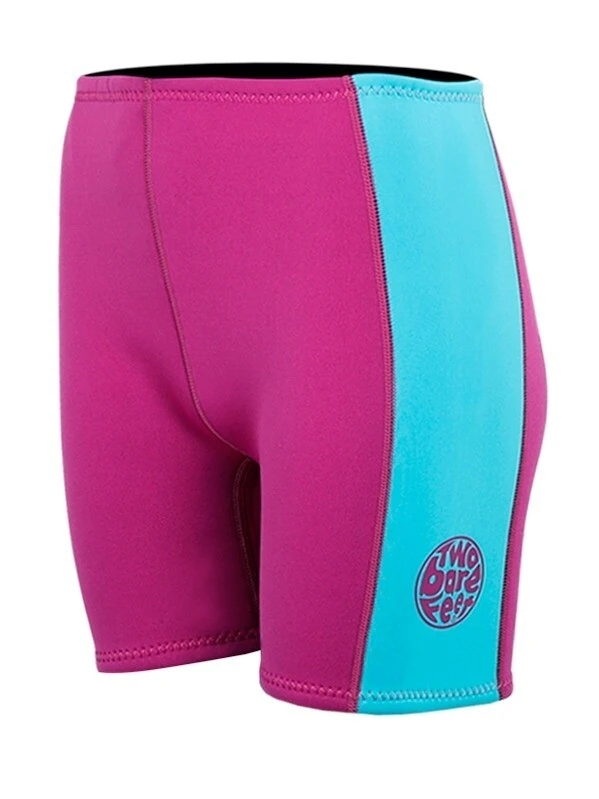 Two Bare Feet Womens Harmony 3mm Wetsuit Shorts (Raspberry / Aqua) 2 Two Bare Feet Womens Harmony 3mm Wetsuit Shorts (Raspberry / Aqua) - Image 2