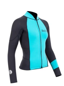 Two Bare Feet Womens Harmony 3mm Long Sleeve Wetsuit Jacket (Mint / Black) -Surfboards Sales harmony jacket aqua 8 1