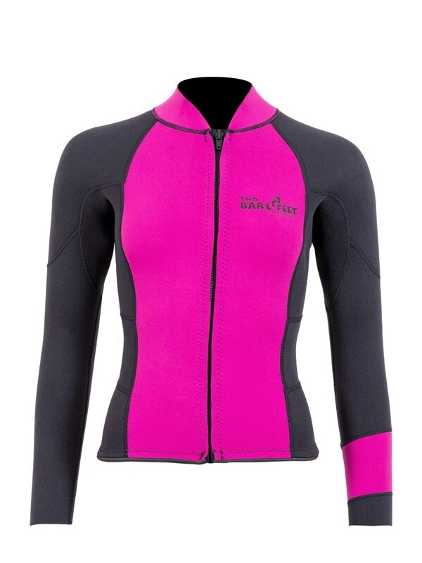 Two Bare Feet Womens Harmony 3mm Long Sleeve Wetsuit Jacket (Raspberry / Black) 1 Two Bare Feet Womens Harmony 3mm Long Sleeve Wetsuit Jacket (Raspberry / Black)