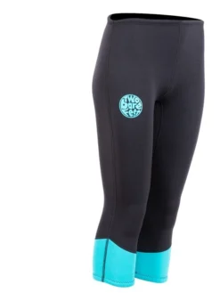 Two Bare Feet Womens Harmony 3mm Capri Wetsuit Pants (Black / Mint) -Surfboards Sales harmony pants black aqua 8