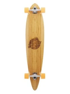 Two Bare Feet "The Chuck" 44in Bamboo Series Longboard Skateboard Complete (Orange Wheels)