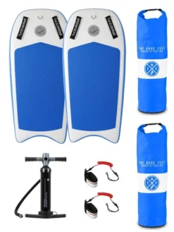 Two Bare Feet Boarding Co. 44" Inflatable Bodyboard Double Pack (Blue)